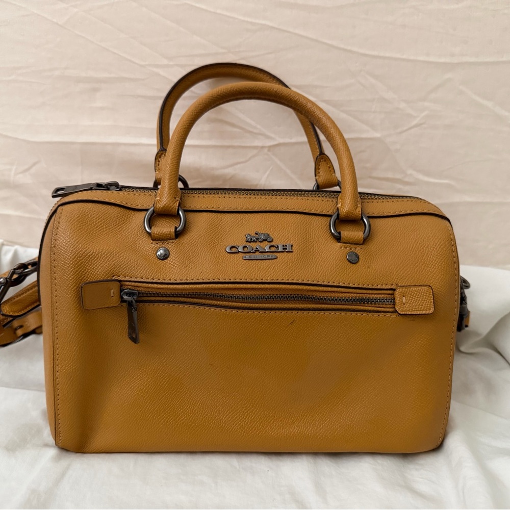 Coach Mustard Yellow Leather Crossbody Satchel